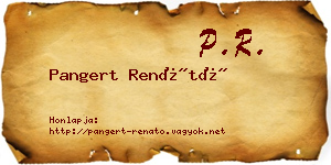 Pangert Renátó névjegykártya